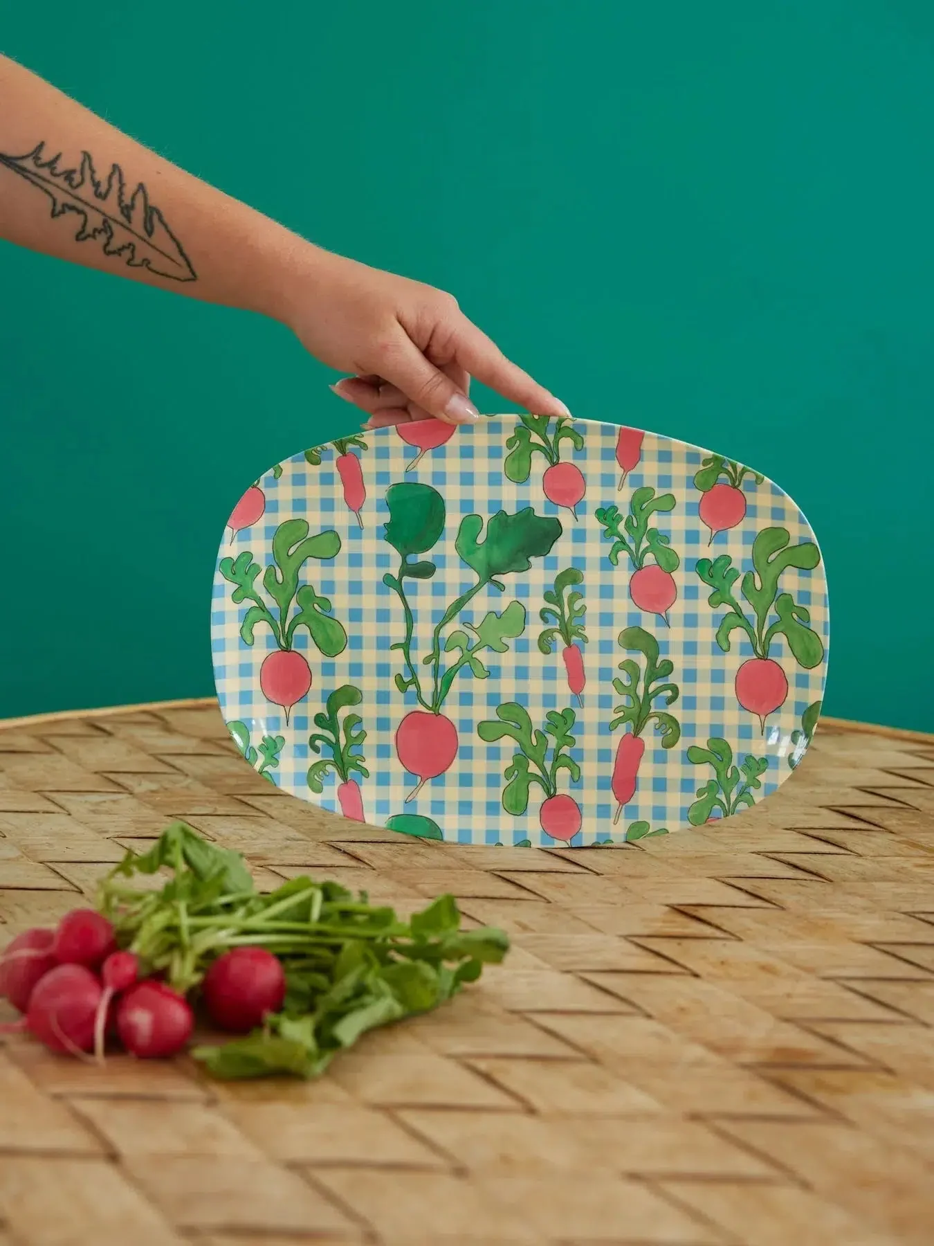 Assiette rectangulaire Mélamine I Ravishing Radish