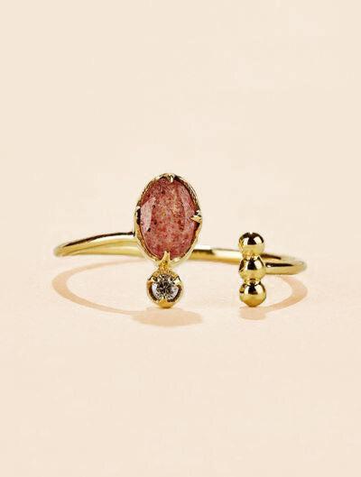 BAGUE MANI - QUARTZ FRAISE