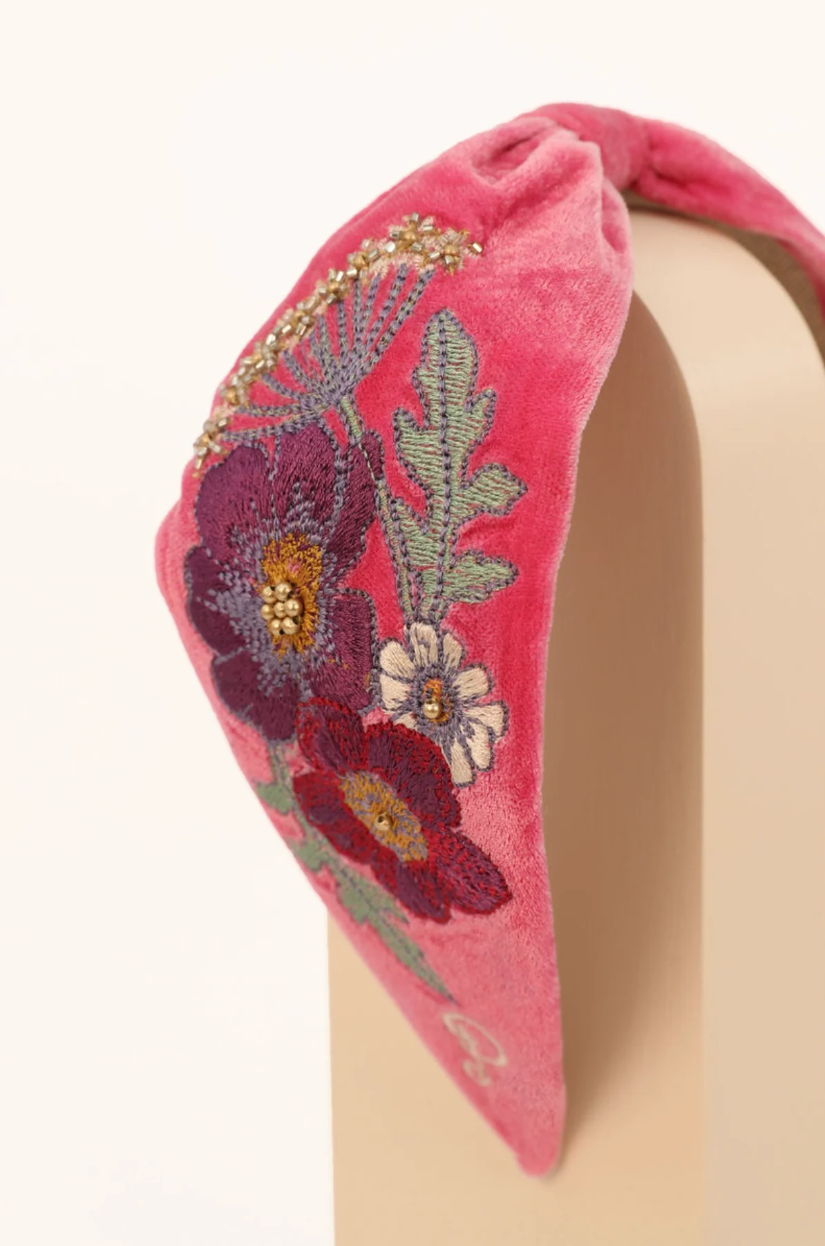Bandeau serre-tête brodé I Rose