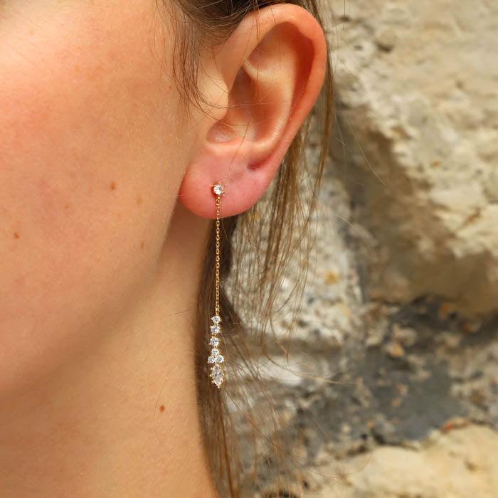 Boucles d’oreilles plaqué or Adonis - Image 2