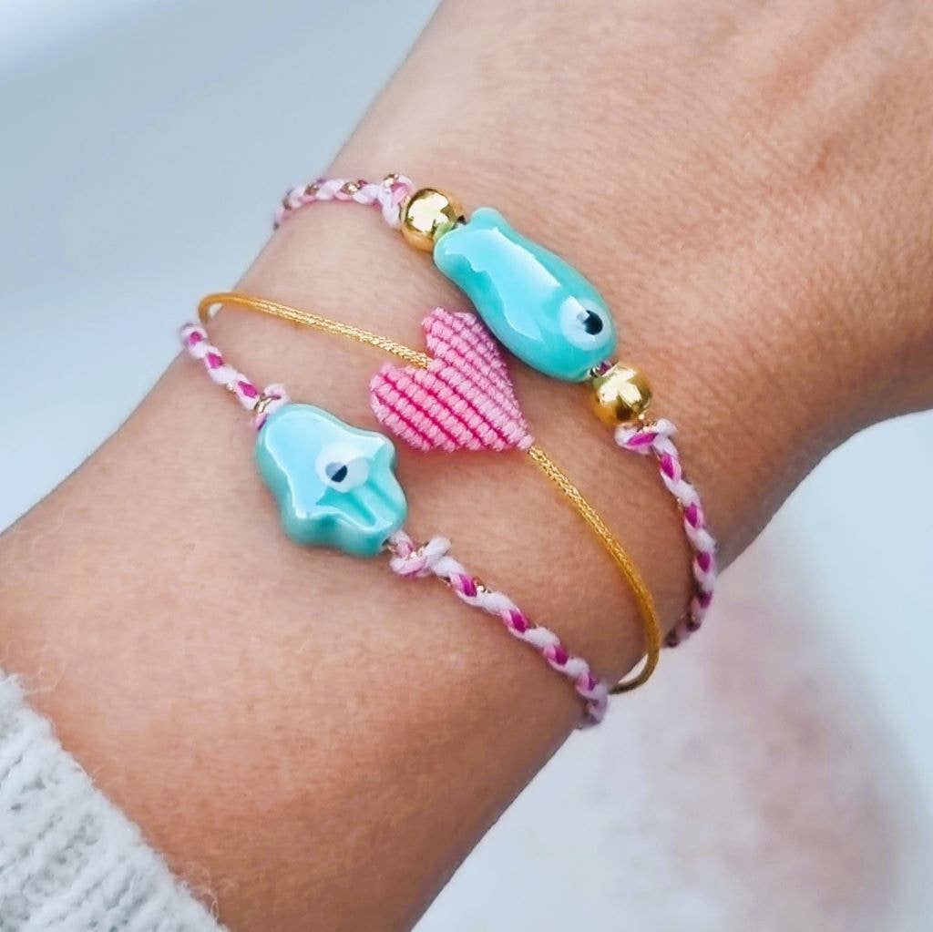 Bracelet bleu à main Hamsa - Image 2