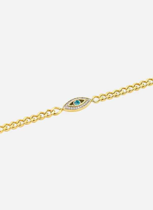 Bracelet chaîne Karnak Or / Oxyde De Zirconium Bleu