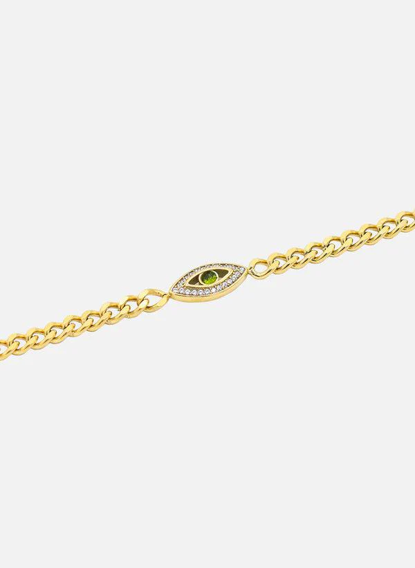 Bracelet chaîne Karnak Or / Oxyde De Zirconium Vert