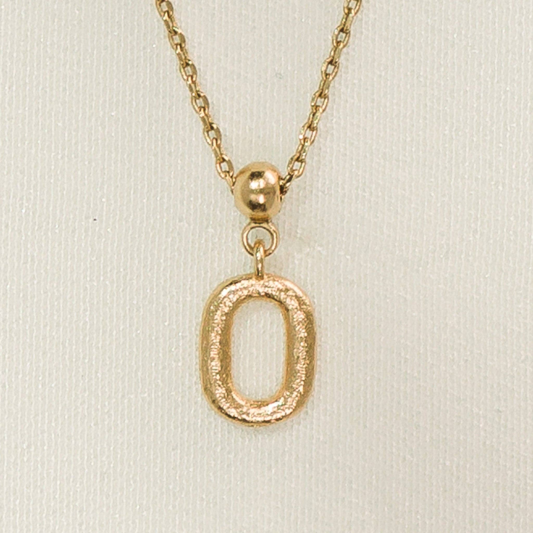 Breloque en forme de lettre | Bijoux en or, cadeau imperméable: O / Breloque seulement