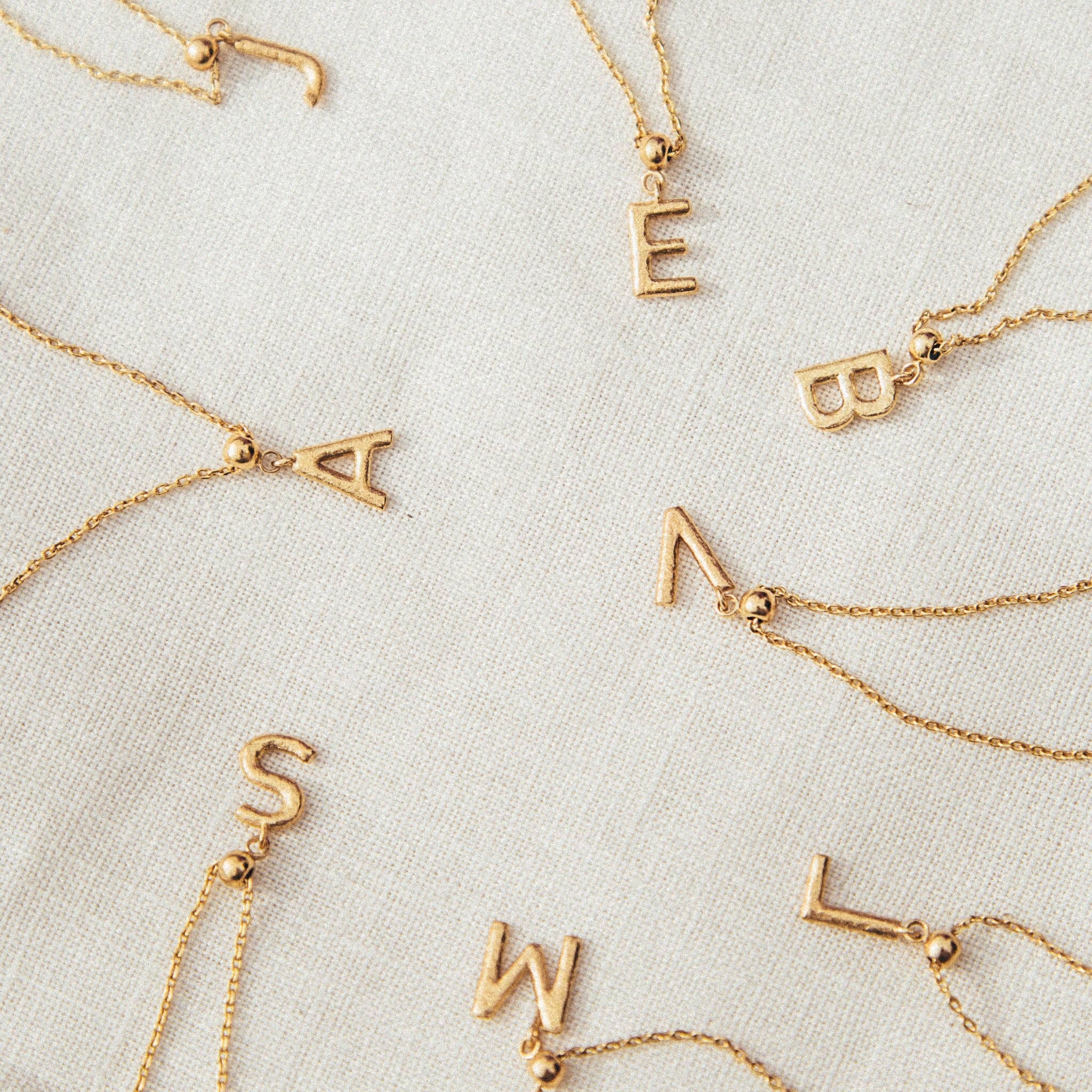 Breloque en forme de lettre | Bijoux en or, cadeau imperméable: S / Breloque seulement - Image 2