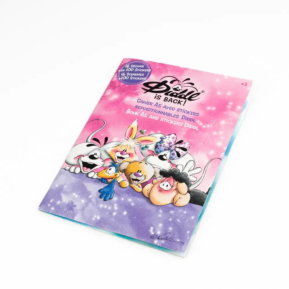 Cahier avec stickers repositionnables A5 Diddl
