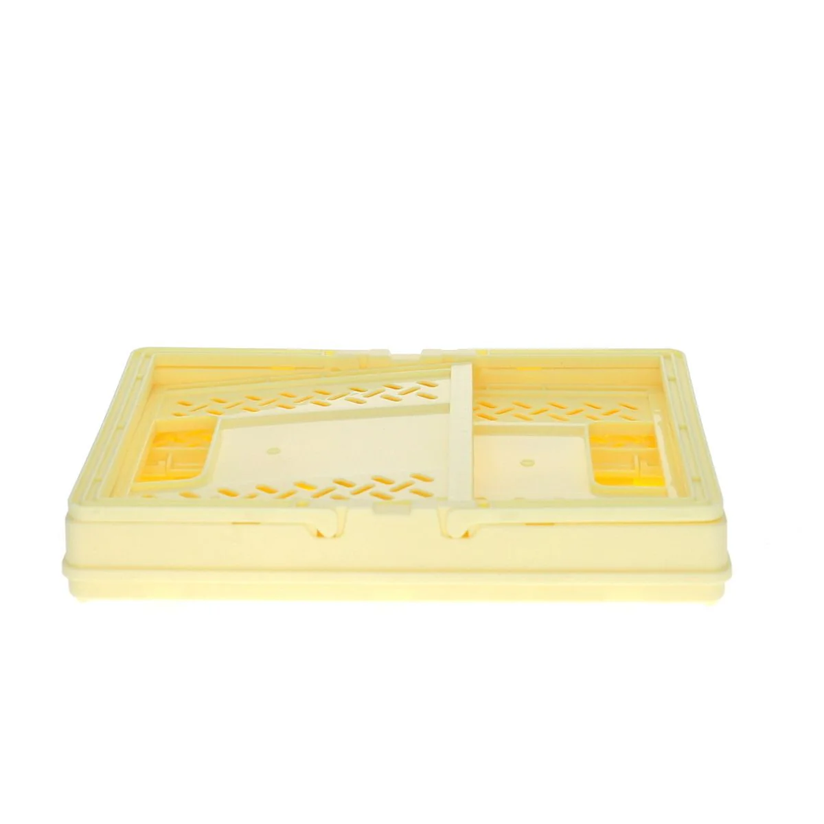 Caisse de rangement pliable en plastique jaune - Image 2