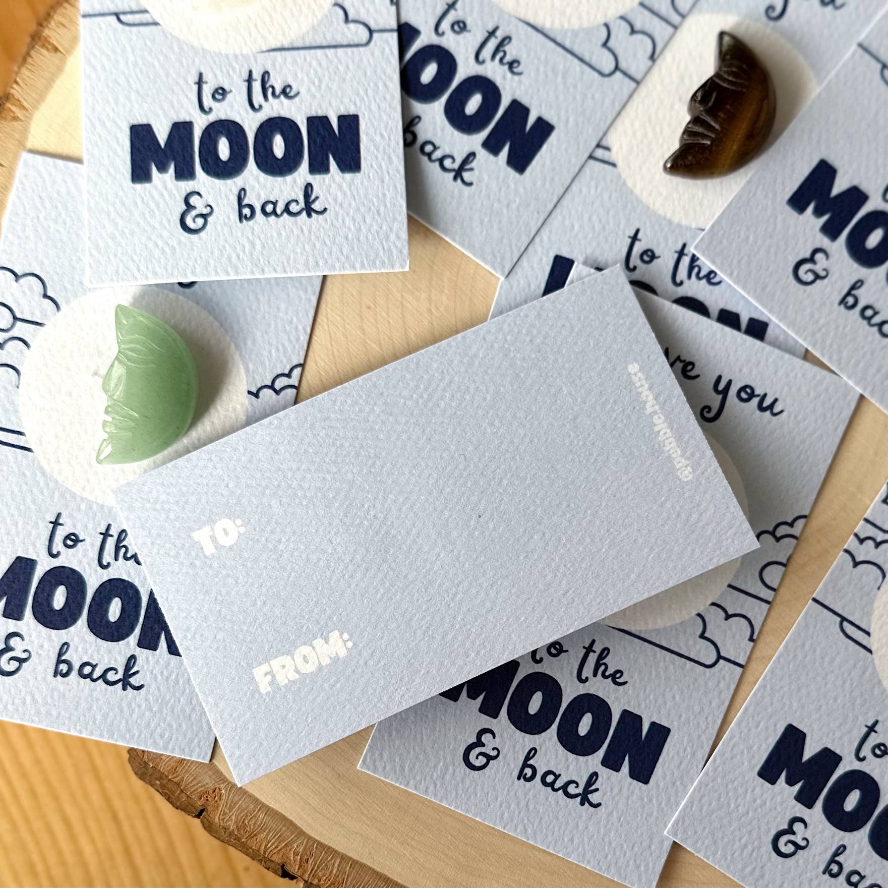 Carte de vœux mini "Je t'aime jusqu'à la LUNE et retour" - Cristaux & Pierres - Image 4