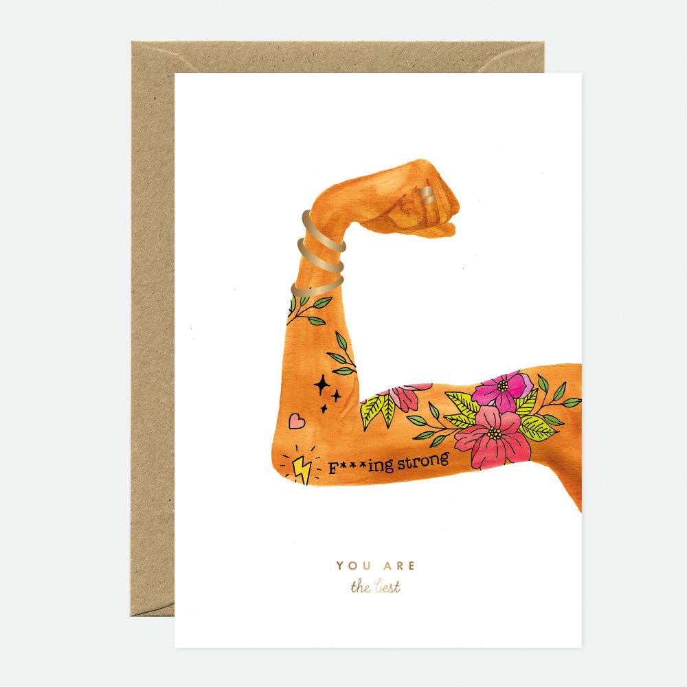 Carte de vœux « Tu es la meilleure femme » en or