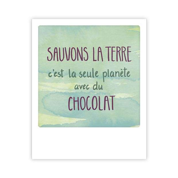 Carte postale - Format Polaroide - Avec chocolat