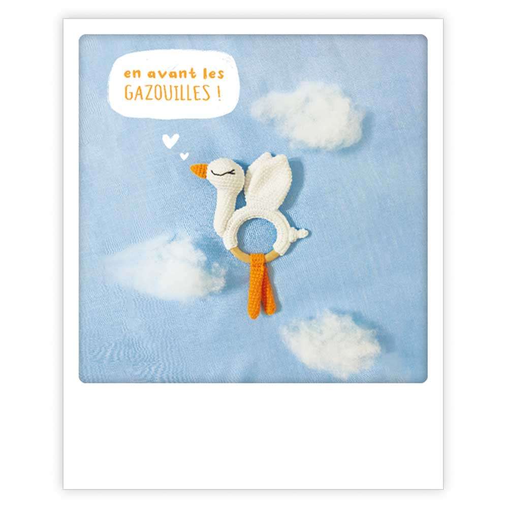 Carte postale - Format Polaroide - En avant les gazouilles !