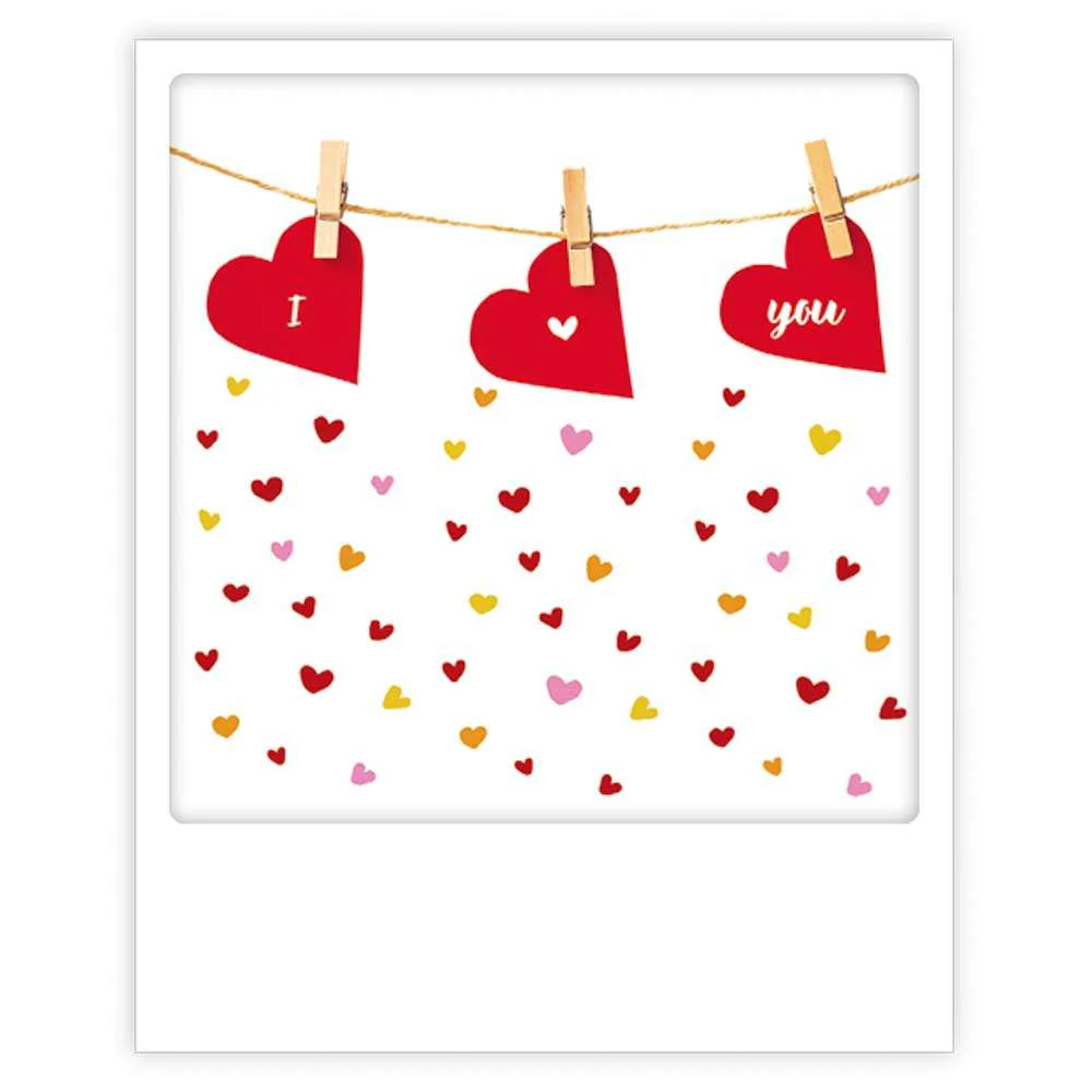 Carte postale - Format Polaroide -  Lots of hearts