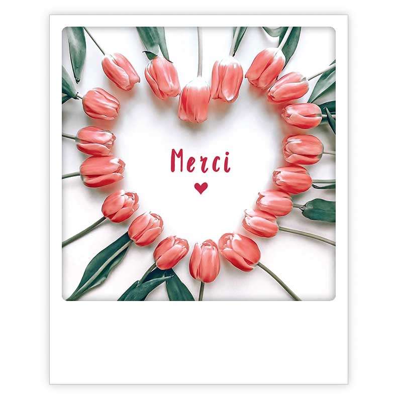 Carte postale - Format Polaroide - Merci