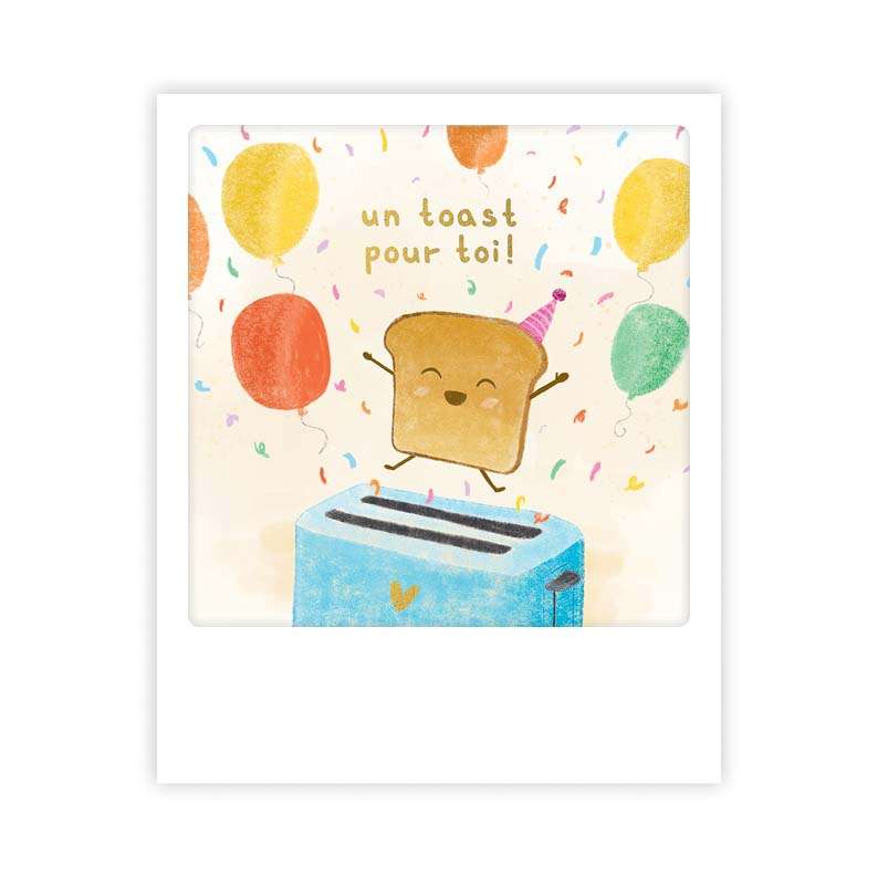 Carte postale - Format Polaroide - Un toast pour toi !