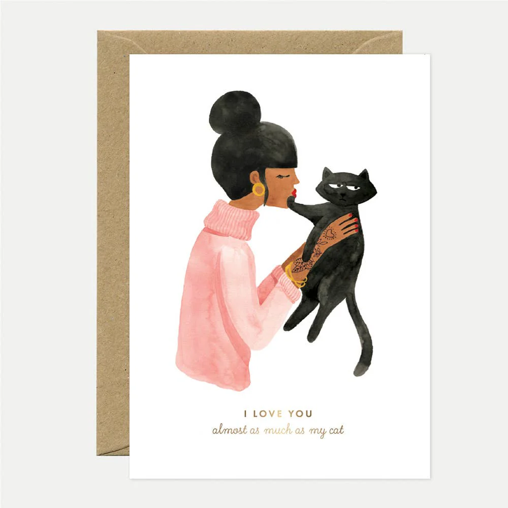 Cartes de vœux - Gold As much as my cat