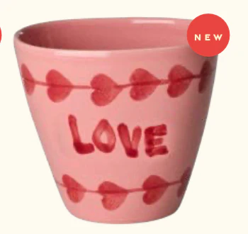 Ceramic Oval Cup with Hand-painted LOVE
