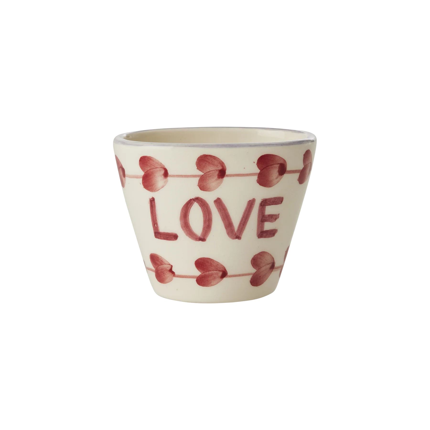 Ceramic Oval Espresso Cup with Hand-painted LOVE