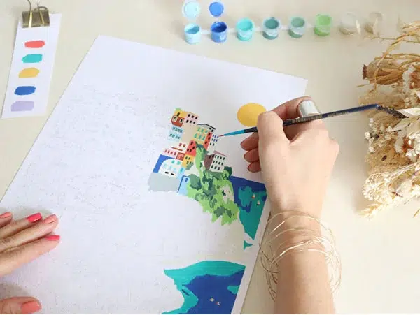 COFFRET PEINTURE AU NUMÉRO - CINQUE TERRE PAR KENZIE ELSTON - Image 4