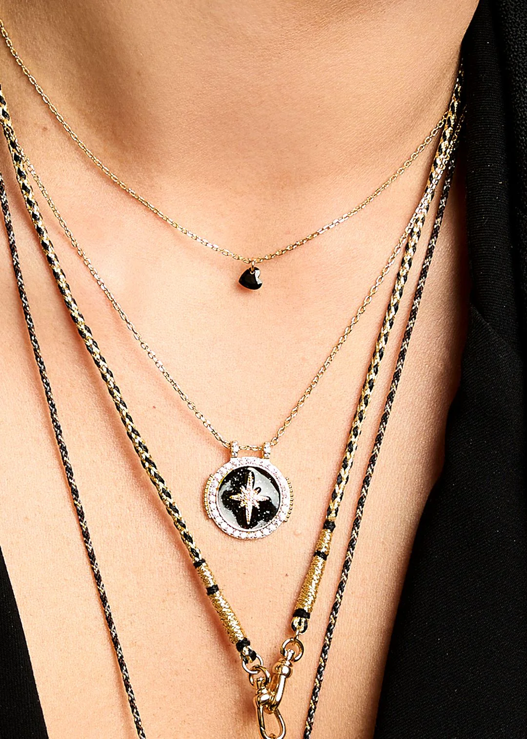 COLLIER - BLACK CRYSTAL HEART - Image 2
