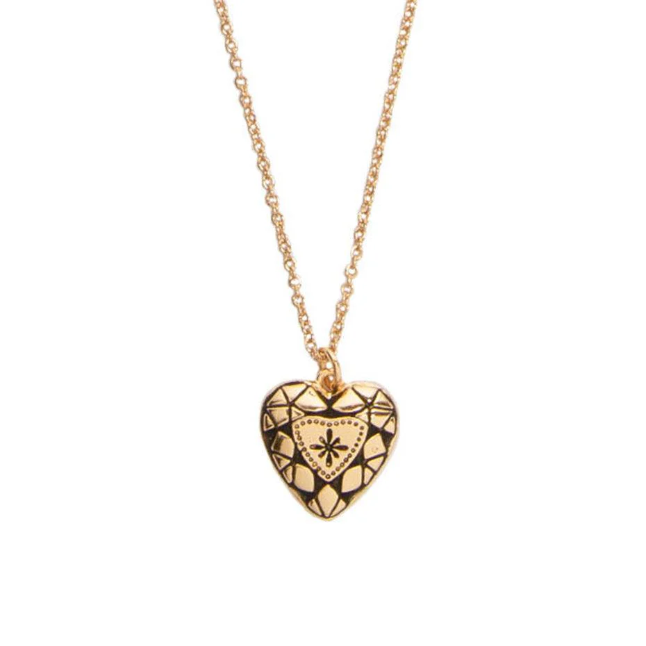 Collier Plaqué Or Diamant Coeur