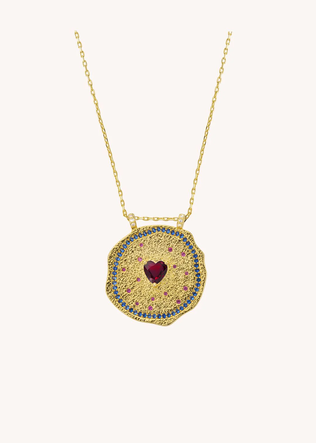 COLLIER - RUBY HEART MEDAILLE