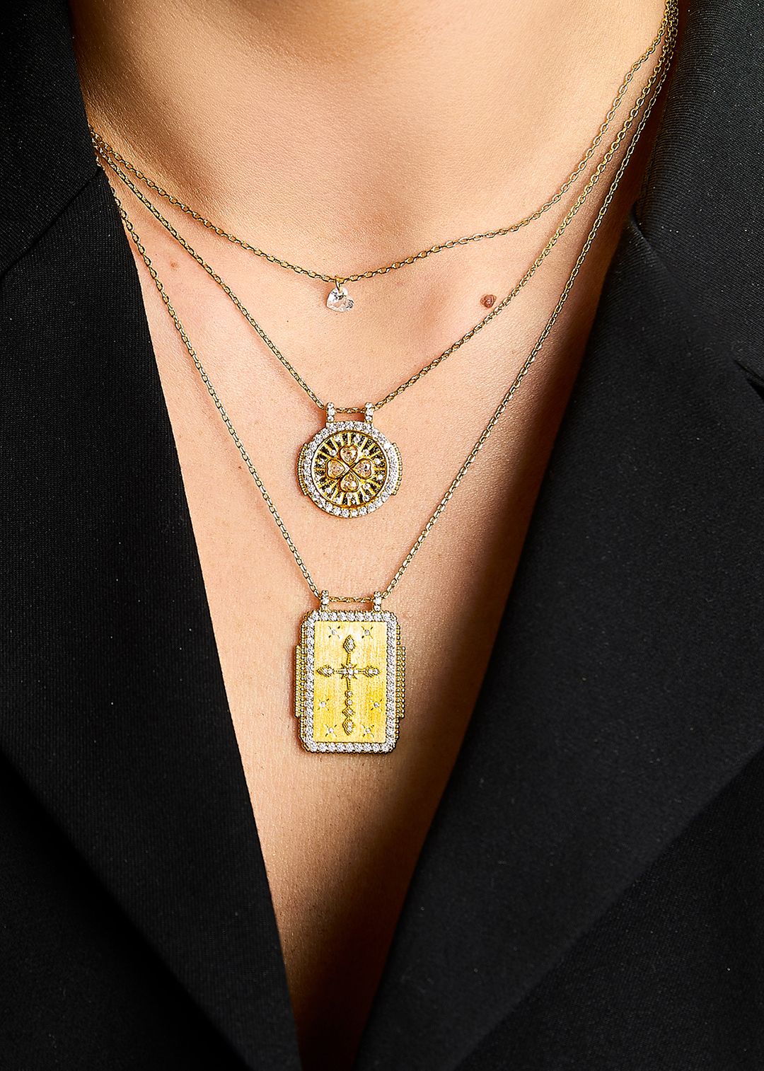 COLLIER - WHITE CRYSTAL HEART - Image 2