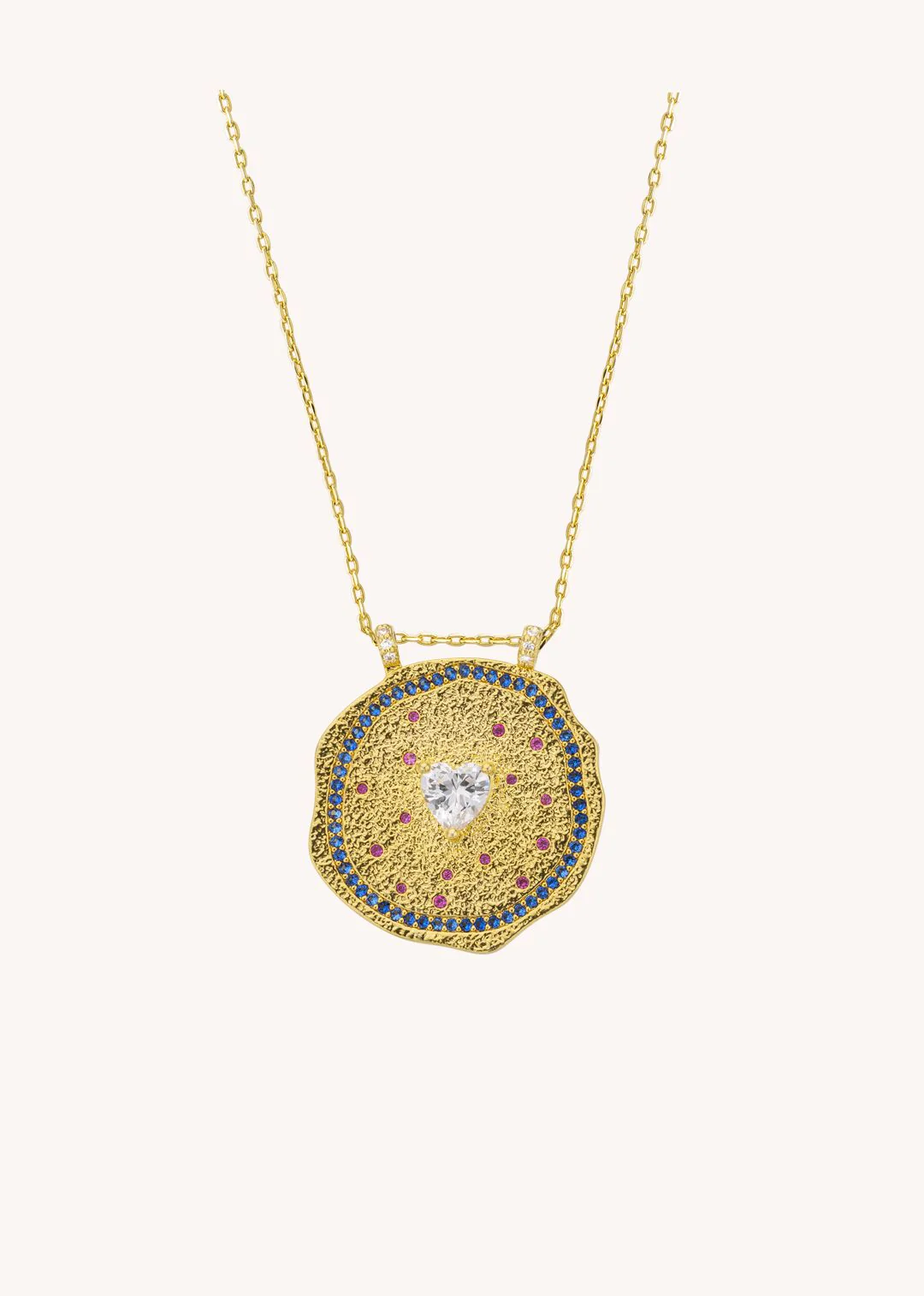 COLLIER - WHITE HEART MEDAILLE