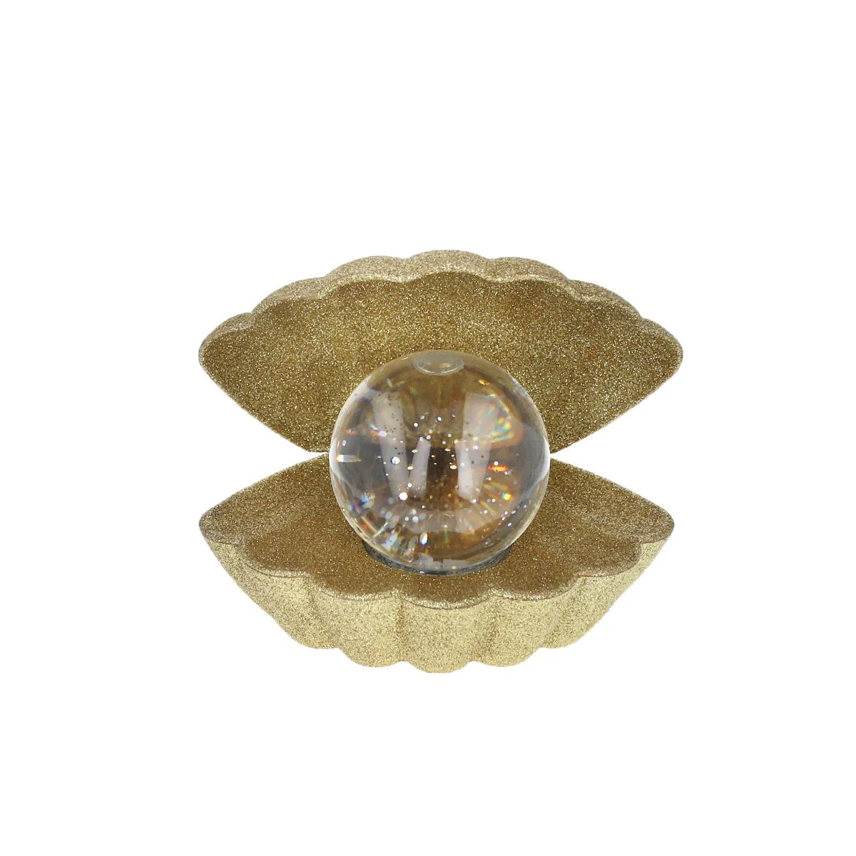 Lampe coquillage à paillettes dorées - Image 3