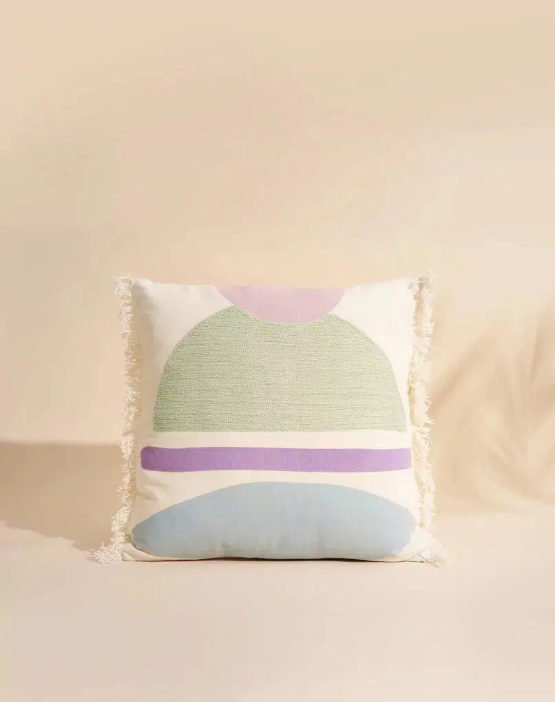 Coussin - Haoni Lilas et Vert