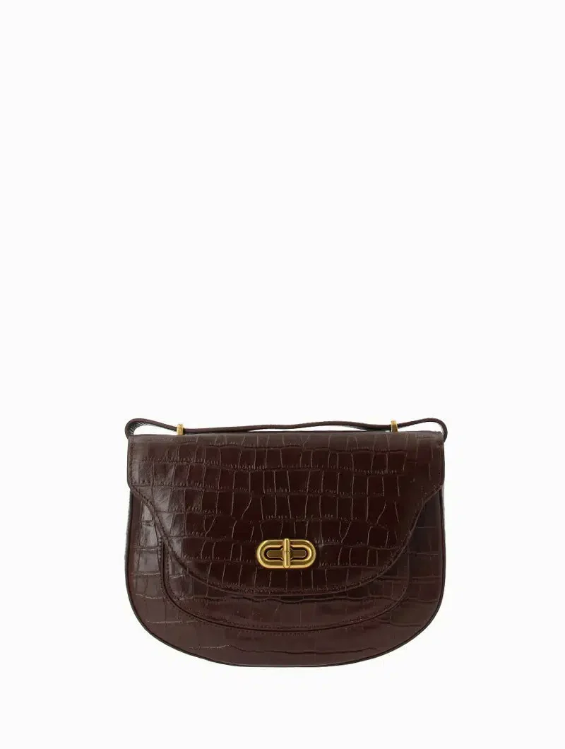 Daria - Croc châtaigne - Cuir imprimé croco - Image 4