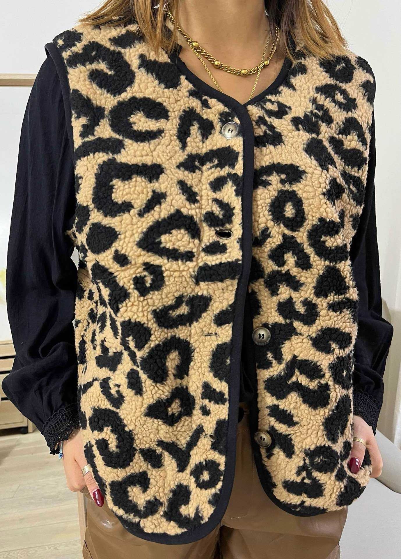 Gilet Grace I Camel & Noir - Image 2