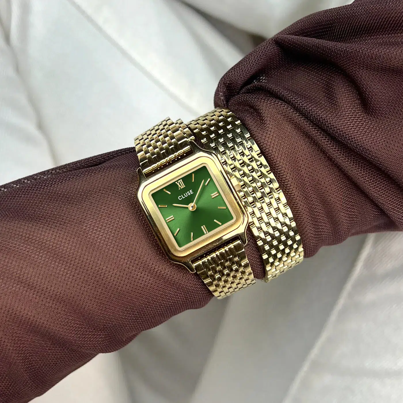 Gracieuse Petite Watch Double Steel, Forest Green, Gold Colour - Image 4