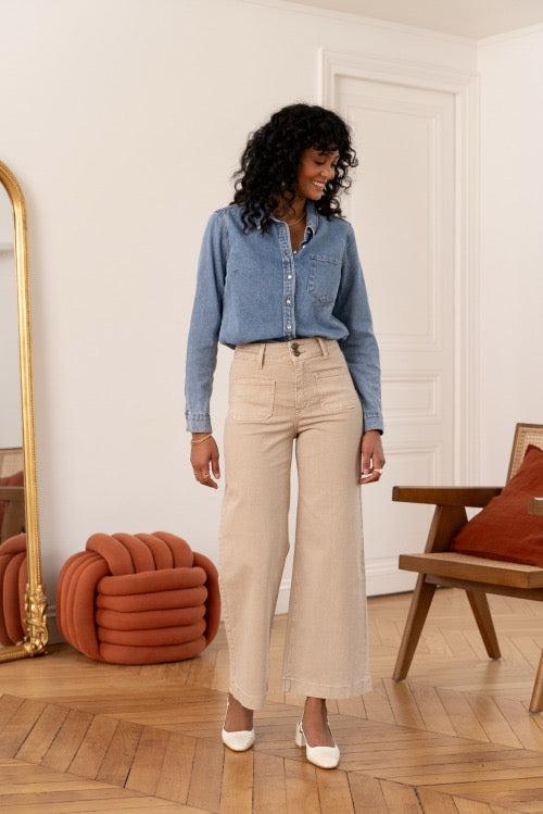 Jean Violette I Ankle Wide I Beige 25' - Image 5