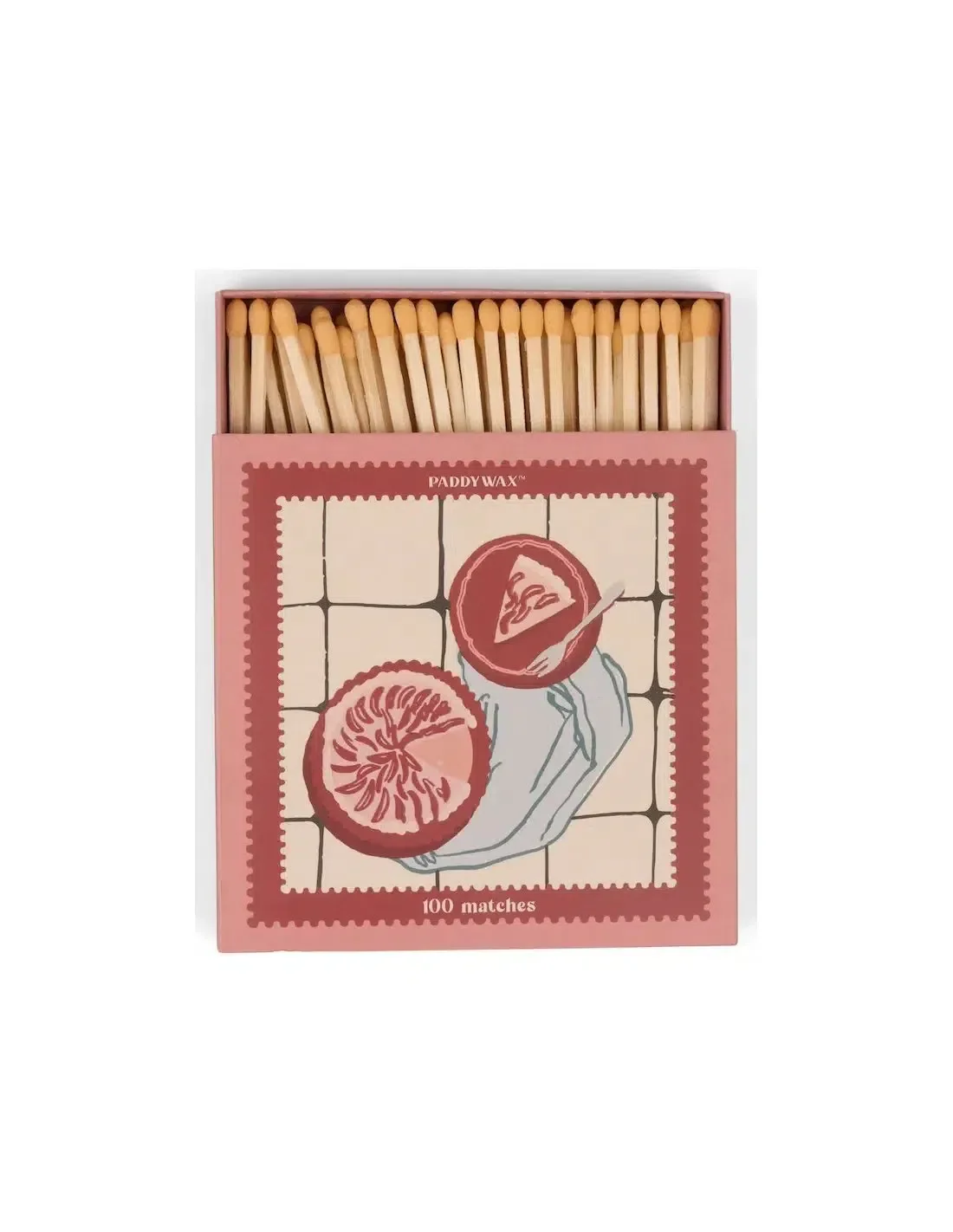 Jumbo Boxed Matches w/ Foil Accents, 100 Matches w/ Peach Tips - Picnic & Pie
