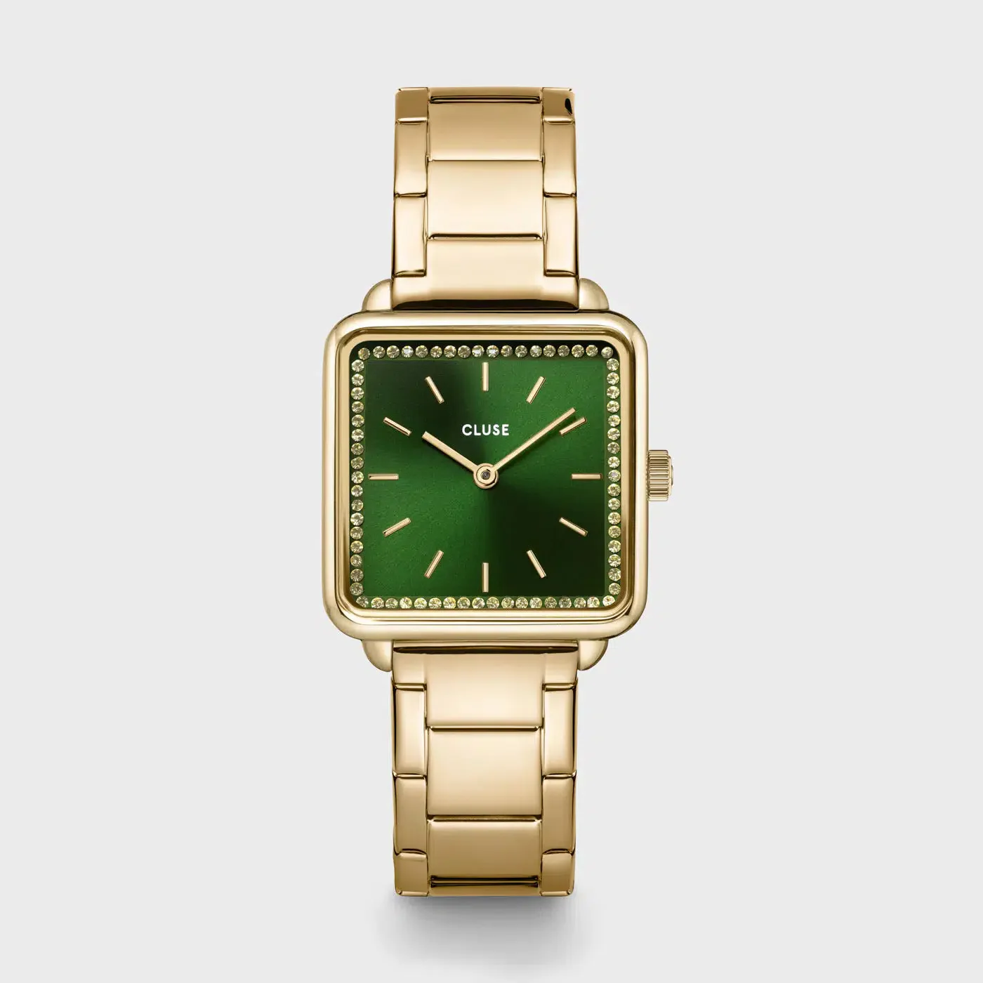 La Tétragone Watch Steel stones Green, Gold Colour - Image 3