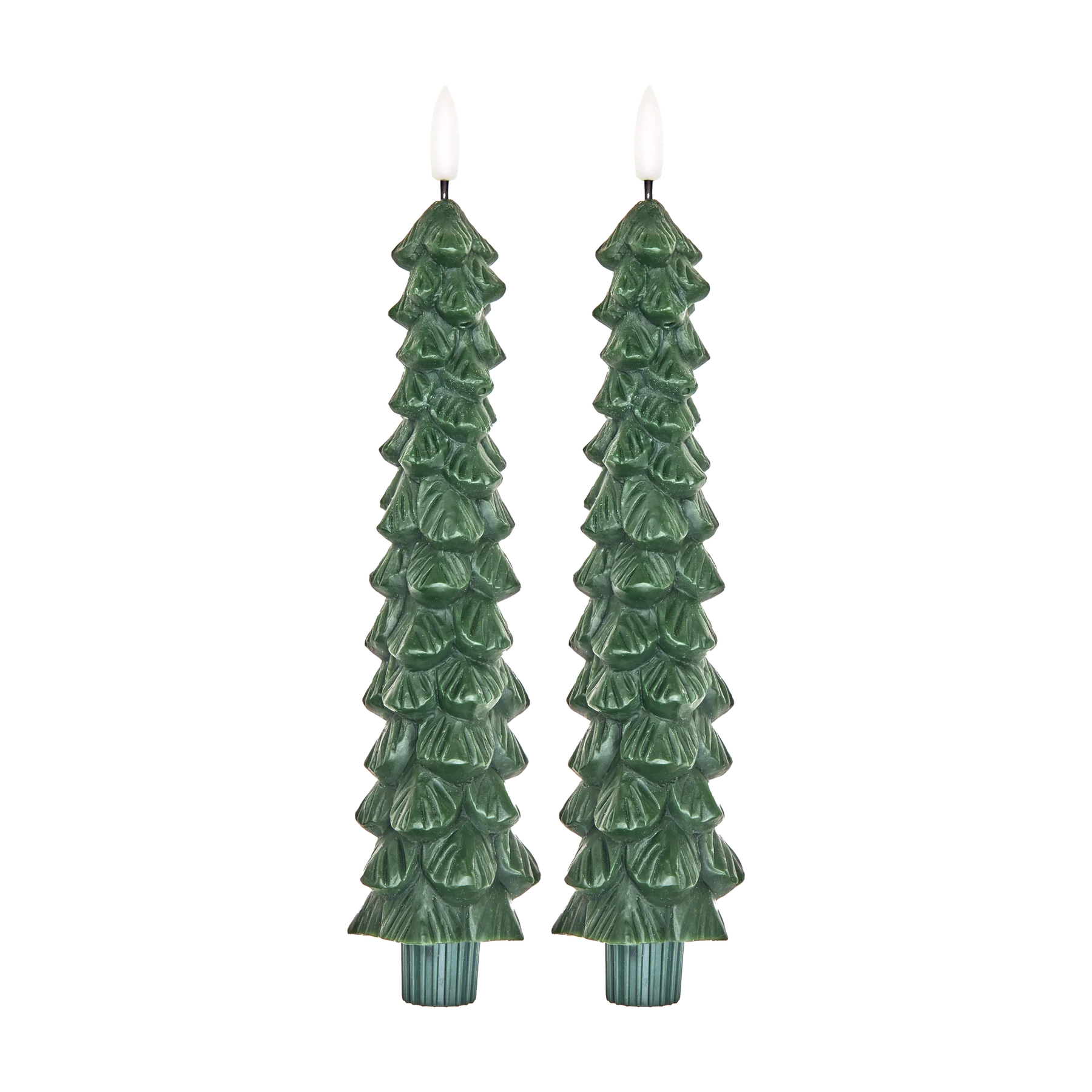 LED Candle i Xmas Tree Shape- 2 x AAA Battery (not incl.)- 2-pack