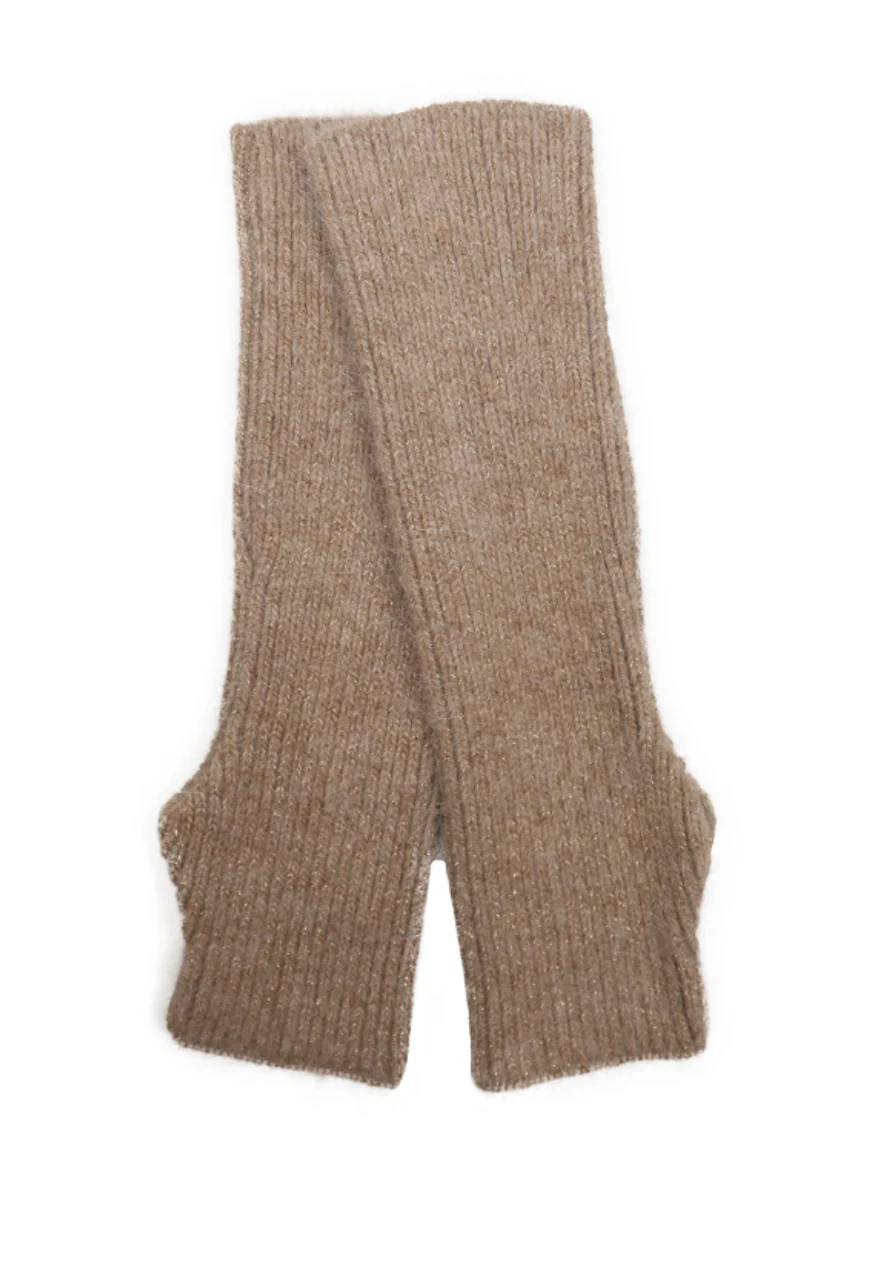 Longues mitaines avec lurex I taupe