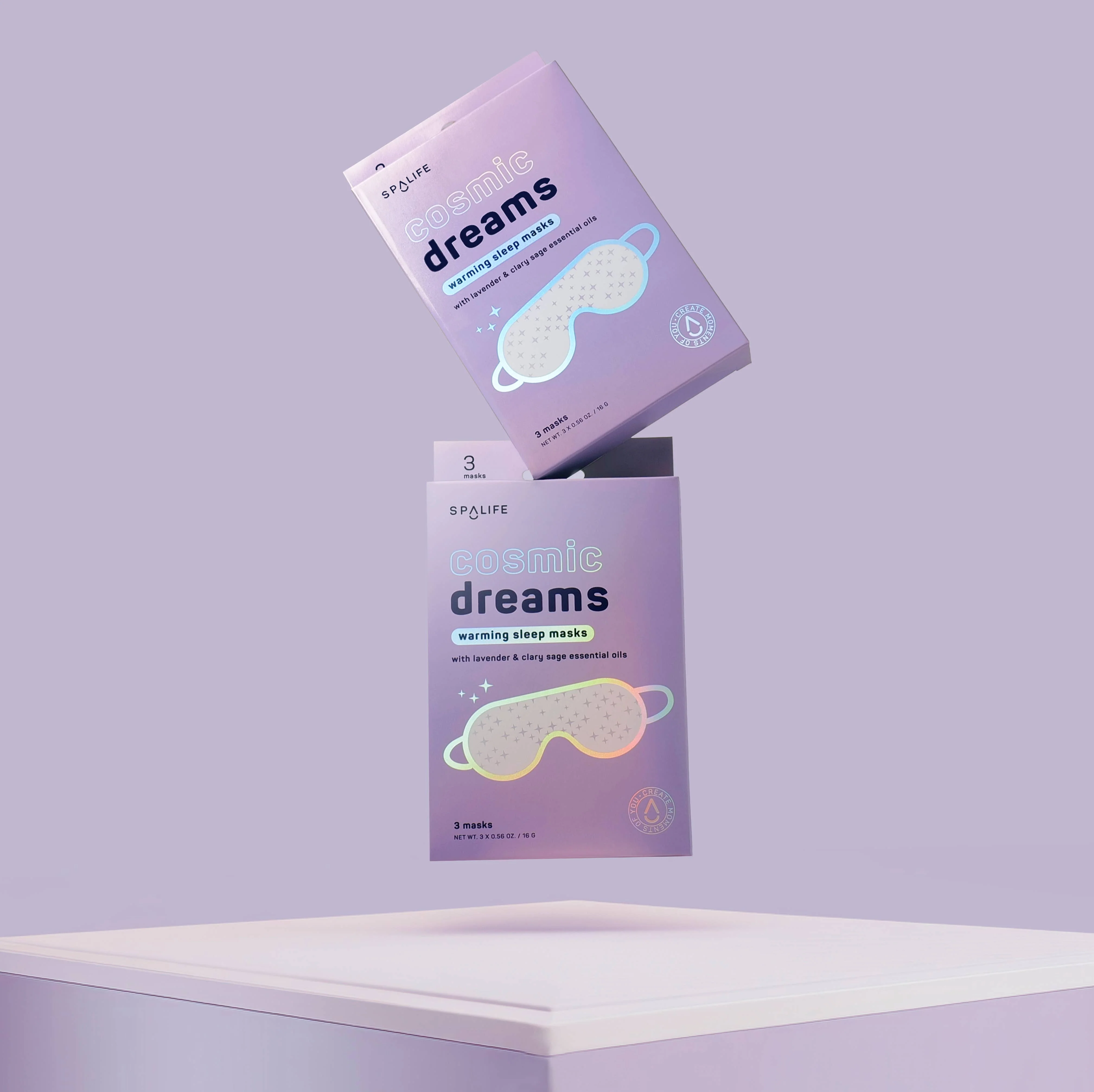 Masques de sommeil chauffants Cosmic Dreams, masques pour les yeux de spa - 3 unités - Image 2