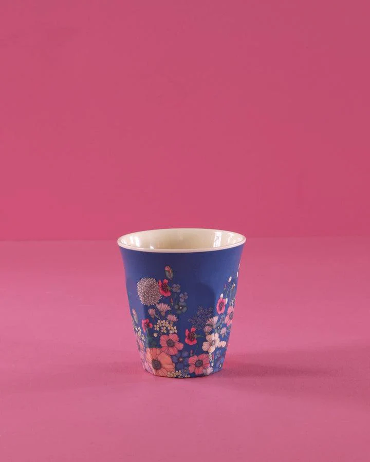 Melamine Cup with Flower Collage Print - Medium - 250 ml