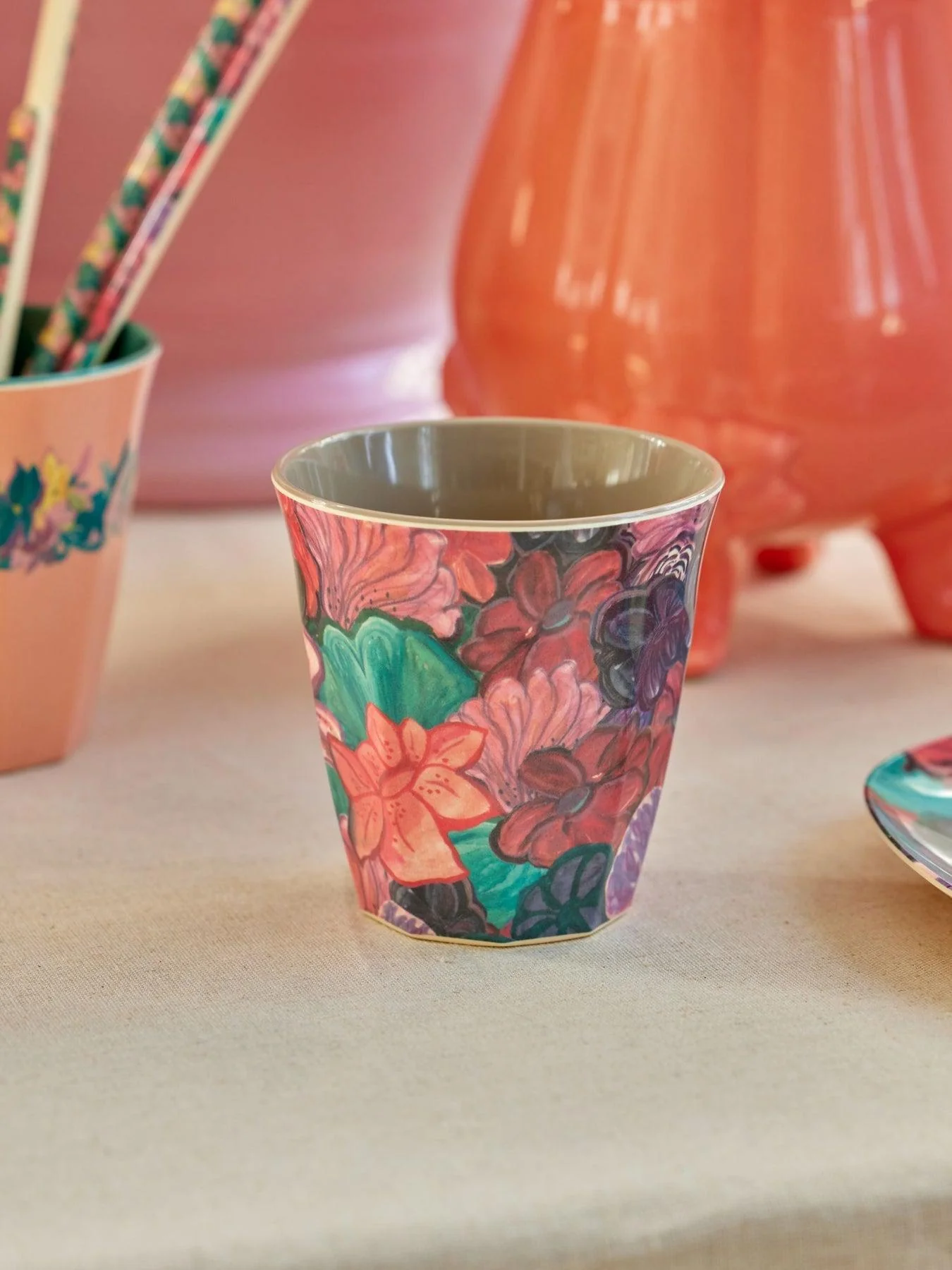 Melamine Cup with Forest Flower Print - Medium - 250 ml