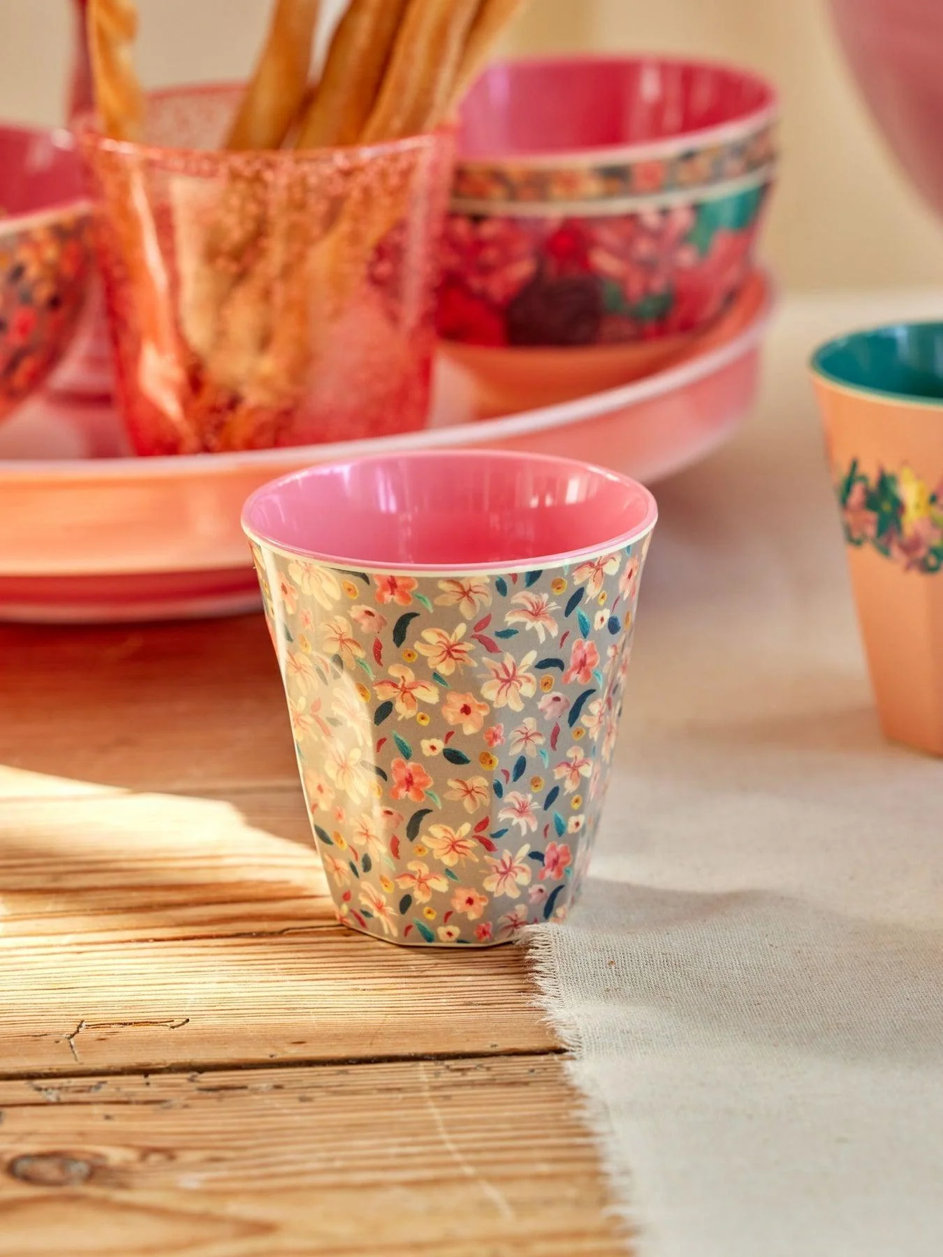 Melamine Cup with Small Sandy Flower Print - Medium - 250 ml
