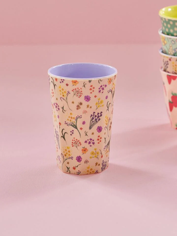 Melamine Cup with Wild Flower Print - Tall - 400 ml