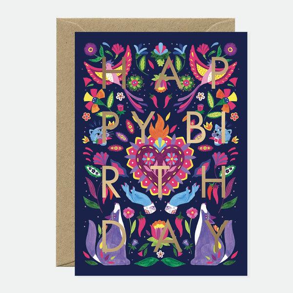 Mexican Bday - Greeting card - Gold foil