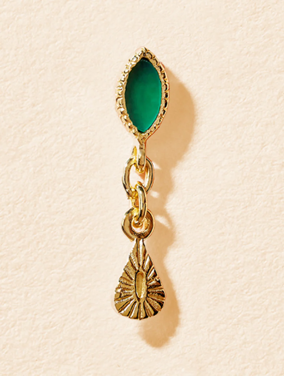 MONO BOUCLE D'OREILLE NALA - ONYX VERT