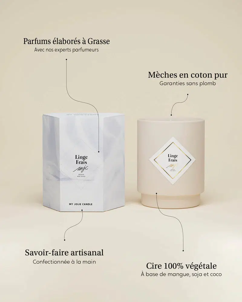 My Jolie Candle I Linge Frais I 200g I Collier noir - Image 3