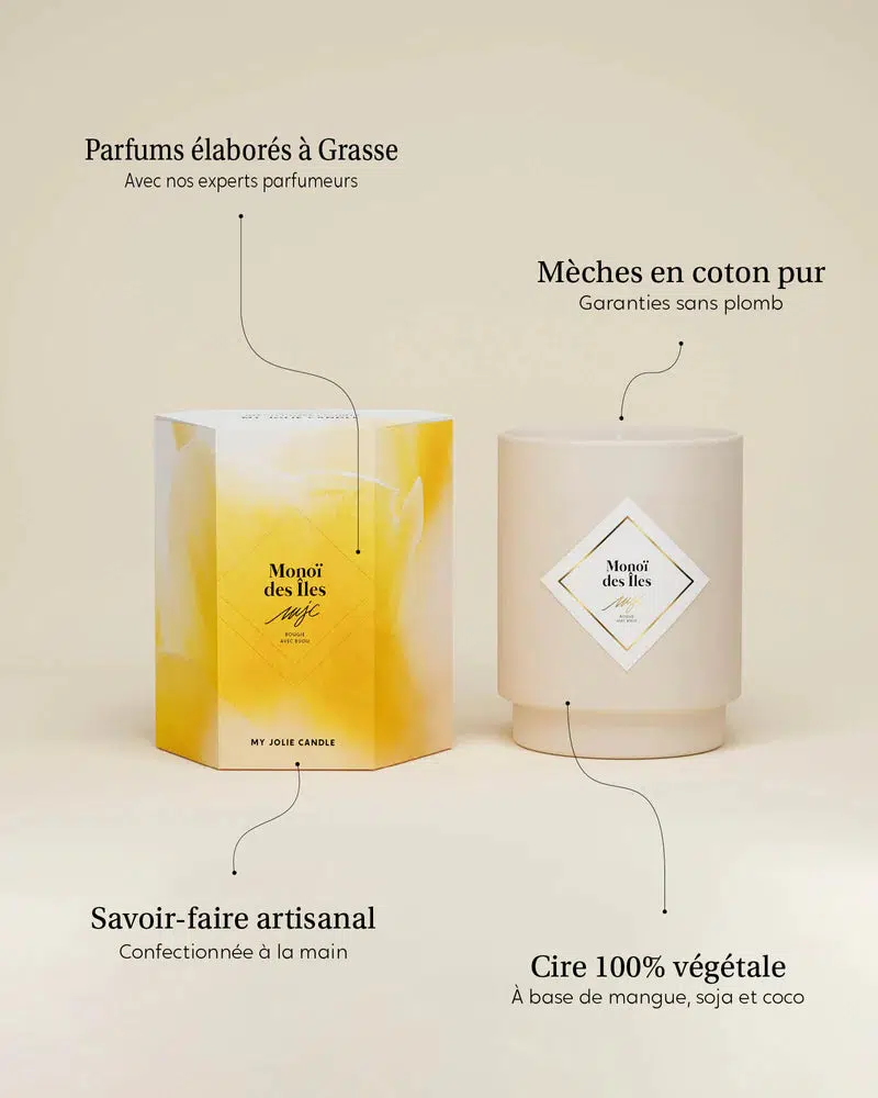 My Jolie Candle I Monoï des Îles I 200g I Collier noir - Image 2