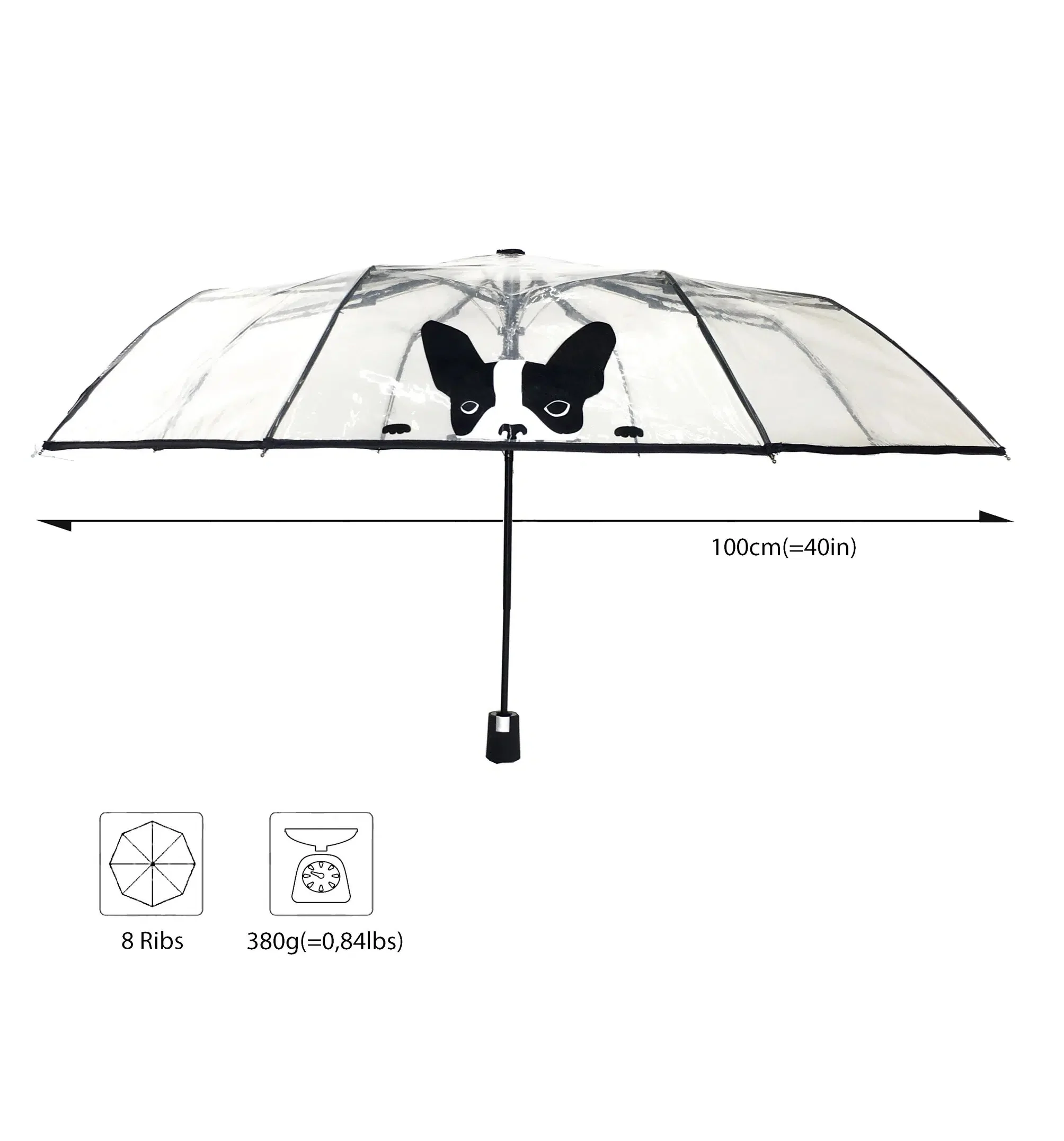Parapluie Transparent Bouledogue - Image 3