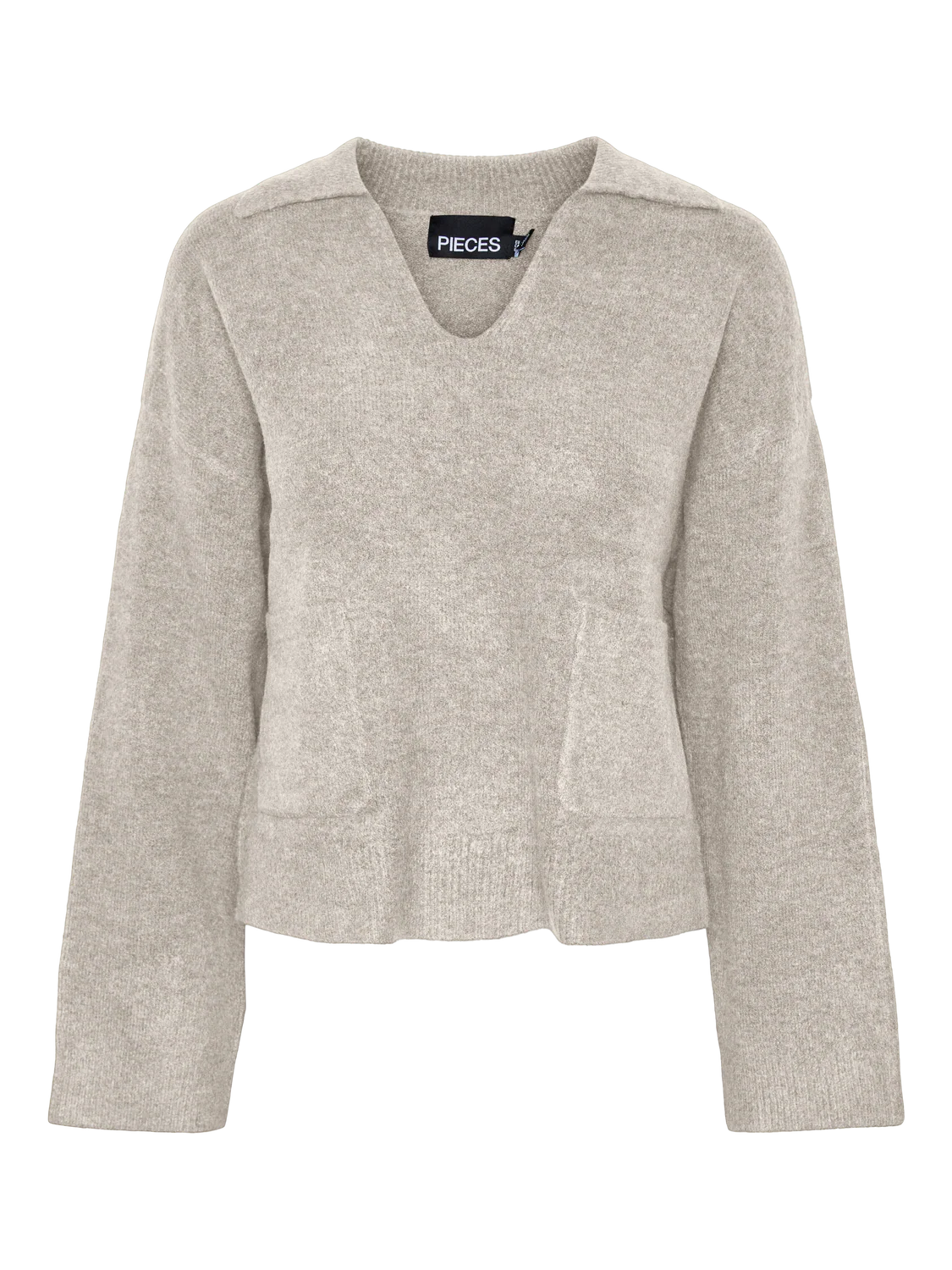 PCNUNA LS V-NECK POLO KNIT BC