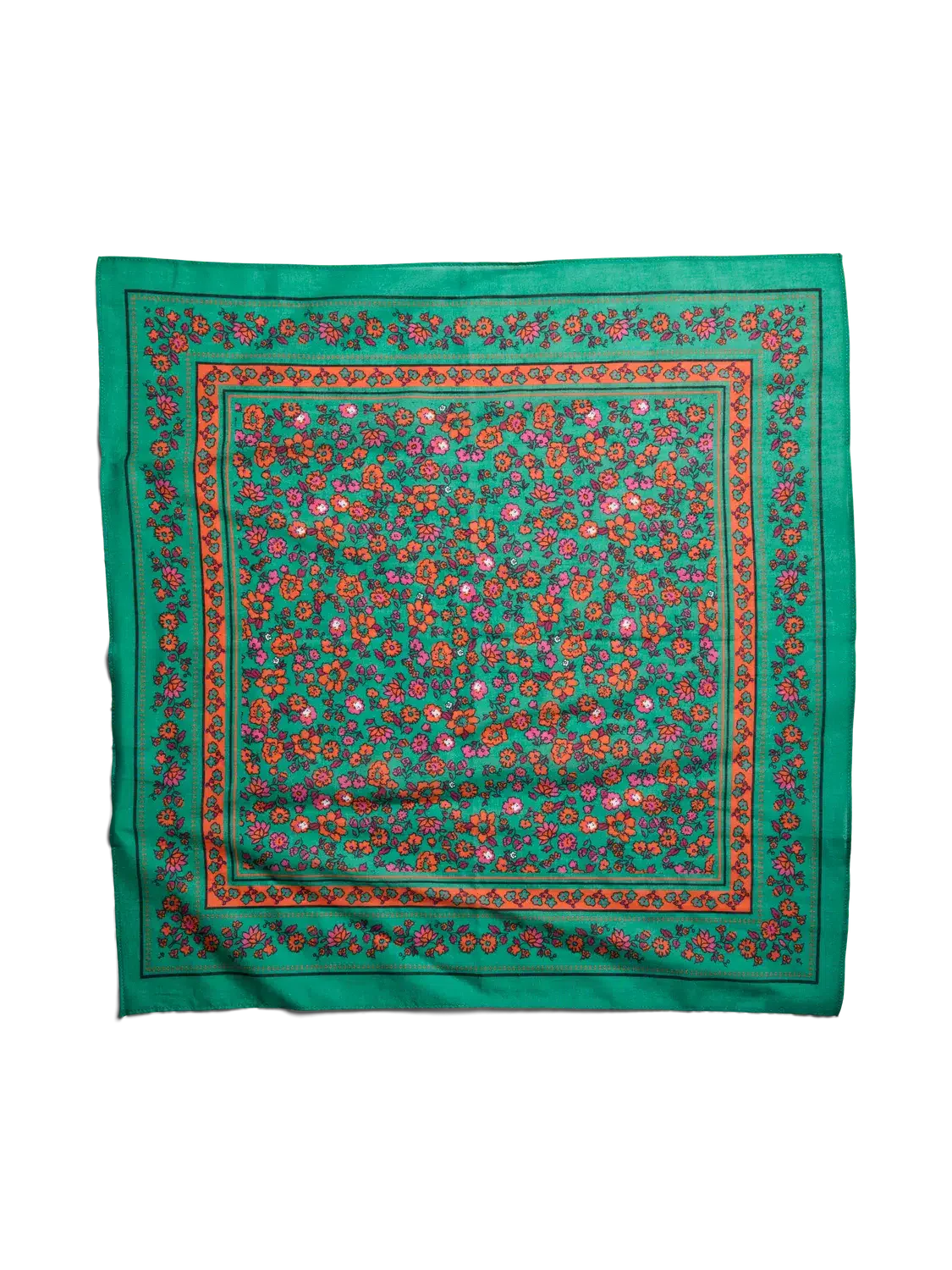 PCSANISTY SCARF FC I Pepper Green Red flower print