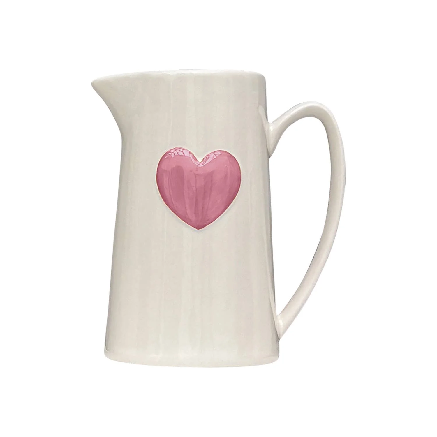 Pichet cœur gm rose L17,8 P12,5 H21,3cm